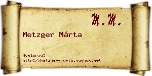 Metzger Márta névjegykártya