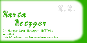 marta metzger business card